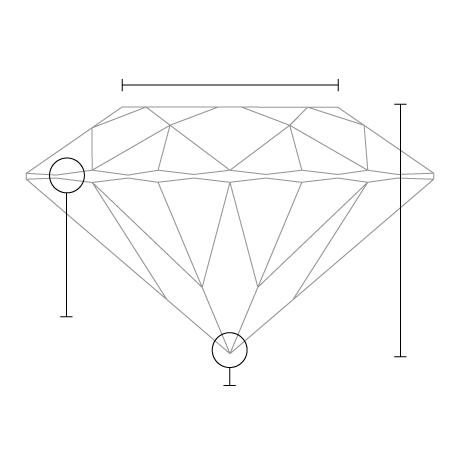 0.31 Carat Round Diamond side view with measurements
