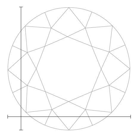 0.31 Carat Round Diamond top view with measurements