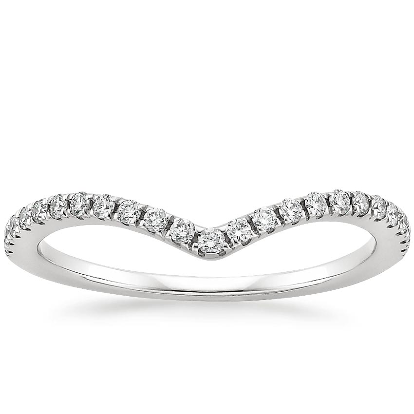 Petite V 18K White Gold Diamond Ring (1/4 ct. tw.)