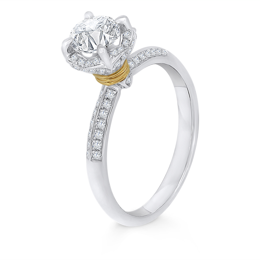 Petité Floral HALO Four-Claw-Prongs (1/4 ct. tw. Setting)