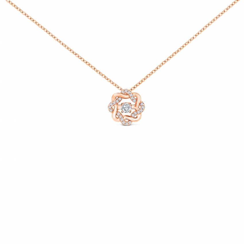 Celtic Knot 18K Rose Gold Diamond Pendant